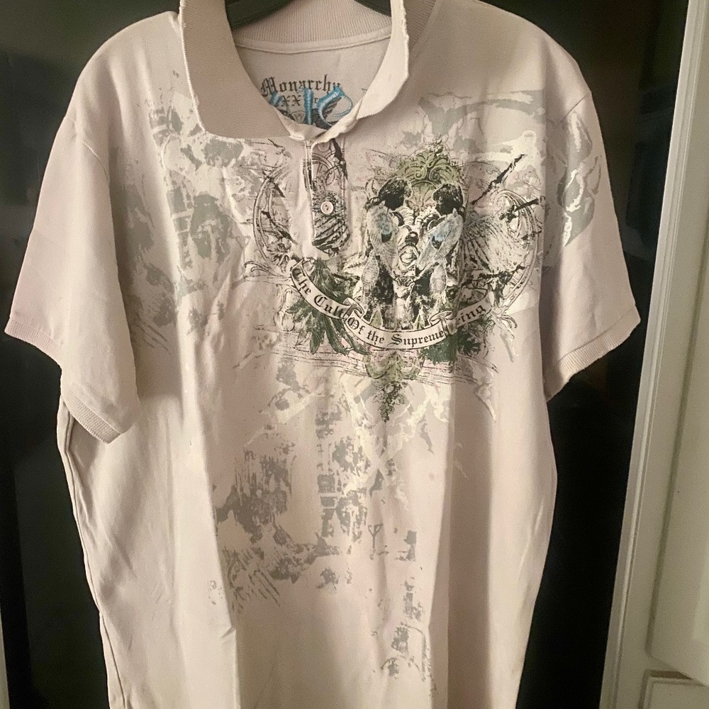 Monarchy Vintage Raw Edged Polo Shirt Sz 2X